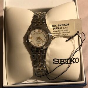 Seiko Gold and Silver Diamond Accent Watch